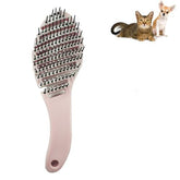 MAEELOU small dog grooming brush pink front view for easy detangling