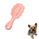 MAEELOU cloud-shape brush front pink for gentle detangling on small dogs