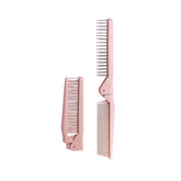 MAEELOU folding small dog grooming brush folded pink for compact travel touch-ups on the go