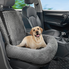 MagicFox dog car seat side view for secure travel comfort on car trips.