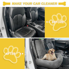 MagicFox dog car seat soft fabric close-up for cozy naps on trips.