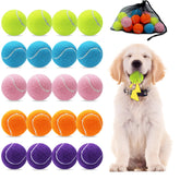 Magicorange 20-pack dog tennis balls with mesh bag for easy transport and storage.