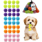 Magicorange 40-pack squeaky mini tennis balls closeup for interactive fetch and training