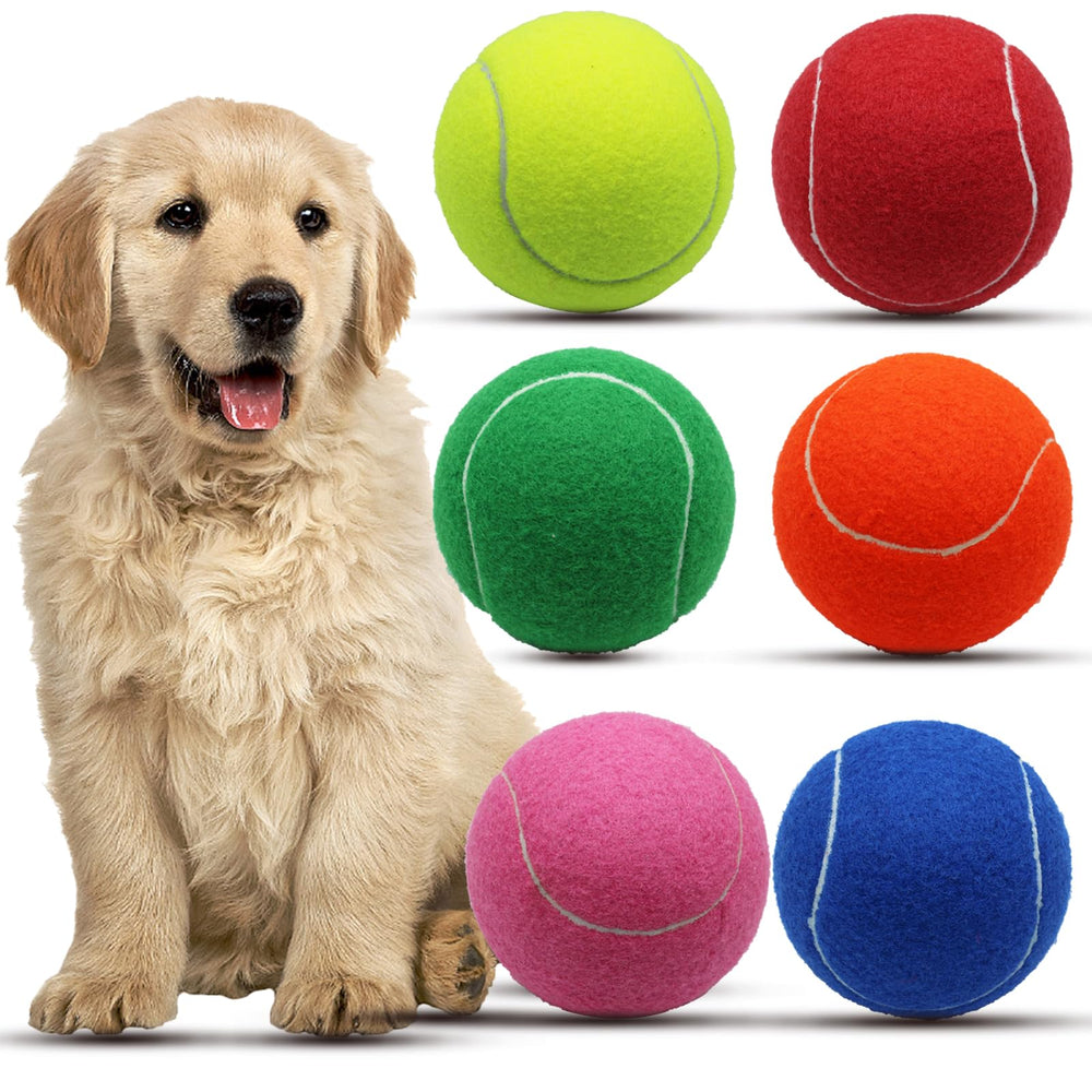 Magicorange 4 inch dog tennis balls in bright colors for engaging fetch.