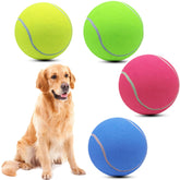 Magicorange giant tennis ball close-up showing durable rubber and safe felt for play