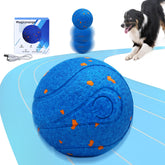 Magicorange interactive dog ball blue rolling demonstrates durable E-TPU design for hours of playful sessions