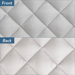 Magik & Kover crate pad bottom view highlights anti-slip bottom on wood floors