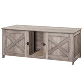 MAHANCRIS cat litter box enclosure, dual room layout for two cats, easy access