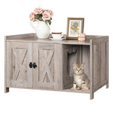 MAHANCRIS cat litter box enclosure front view showing private cat space