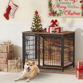 MAHANCRIS dog crate furniture assembled front view demonstrates sturdy construction for everyday use.