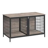 MAHANCRIS dog crate furniture divider setup for two small dogs.