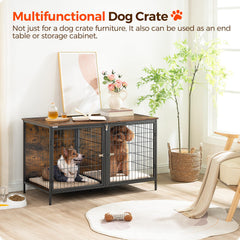 Mahancris dog crate furniture top-view showing wide surface for decor and storage.