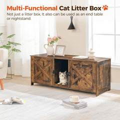 MAHANCRIS hidden litter box keeps mess contained and floors clean.