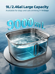 MAILOFY dog fountain body in SUS304 stainless steel resists rust for durability.