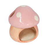 Mairuker pink mushroom house front view shows a cute hiding spot for small fish and shrimps.