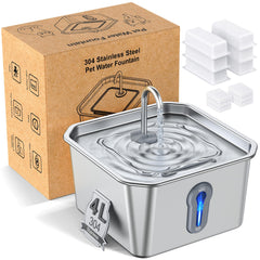 Maitmt stainless steel cat water fountain showing 4L capacity for extended hydration