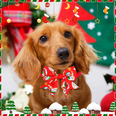 Maitys Christmas dog bow snowflake style suits winter celebrations and daily festive wear.