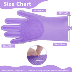 Maiiu pet grooming gloves purple brush-side close-up for deep cleansing lather