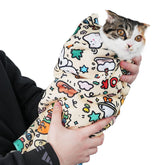 maiwoste elephant cat wrap open on cat during grooming