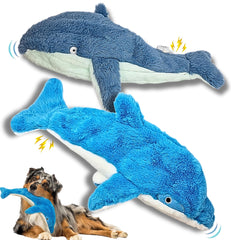 Majestic Pals crinkle dog toy head-squeaker blue promotes interactive play and alert sounds