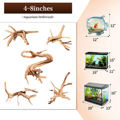 majoywoo spider wood branch 4-8inch showcases unique texture from multiple angles.