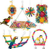 MAJUSTA parakeet toy swing keeps small birds entertained and active in the cage.