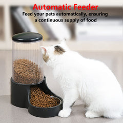 Makikuser automatic cat feeder visible bottle allows quick food level checks.