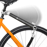 Malabi rotating dog bike leash assembly shows patent-pending design for smoother rides.
