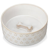 MALACASA Lydia dog bowl with embossed honeycomb texture for stylish meals