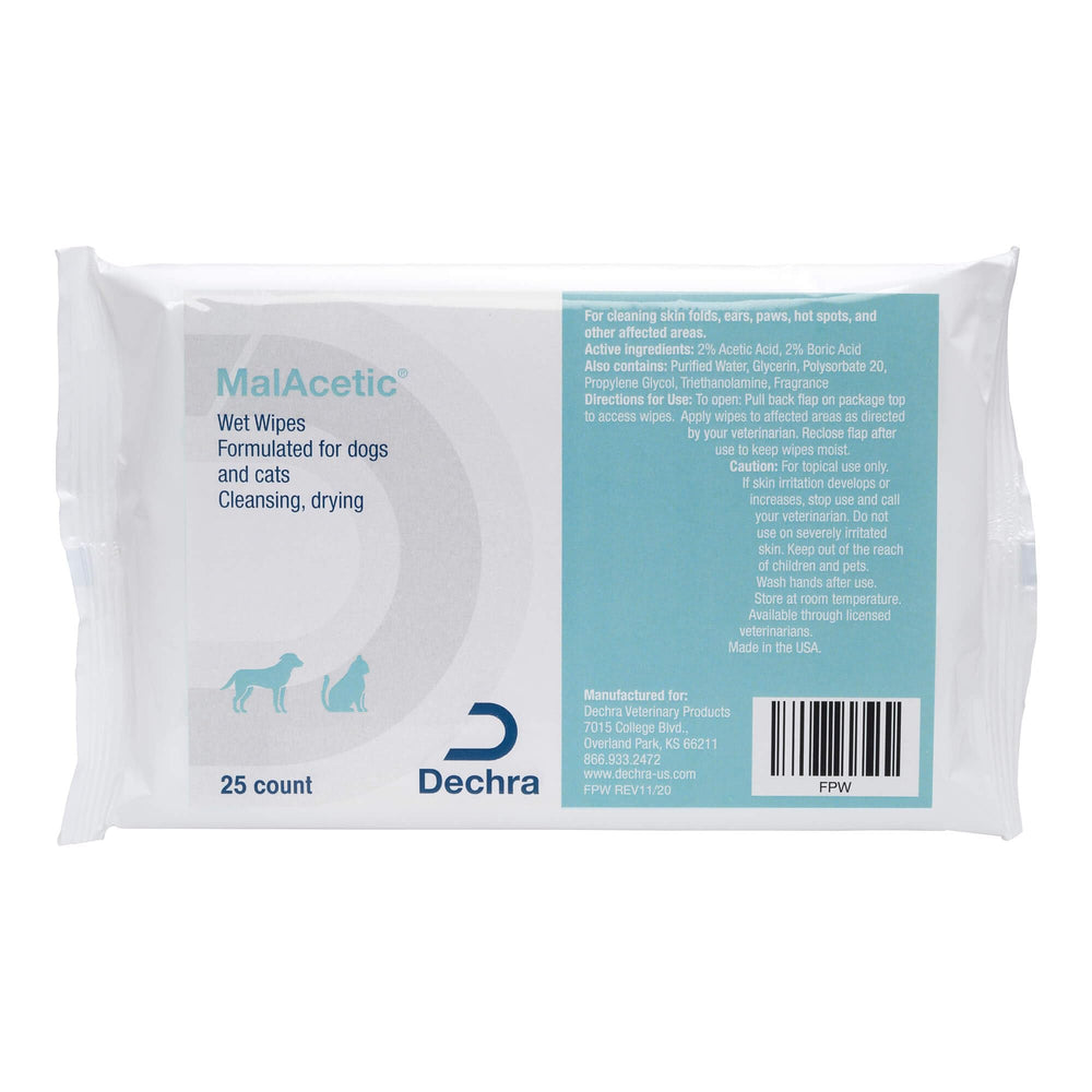 MalAcetic Wet Wipes for Dogs and Cats—cleaning ears and skin with gentle care.
