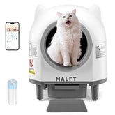 MALFT automatic litter box 90L front view highlights effortless self-cleaning for busy homes.