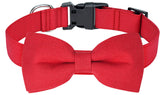 Malier Christmas collar with bow close-up showing festive red design and bow detail.