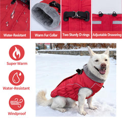 Malier red x-large coat waterproof fleece lining for warmth and protection.