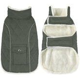 Malier dog winter coat green front view for warmth and mobility
