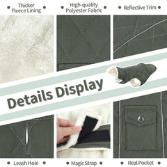 Malier dog coat features leash hole for secure tethering during outdoor walks.