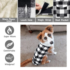 Malier Windproof Winter Dog Jacket belly-closure for easy on/off