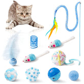MALLMALL6 blue fluffy ball image for indoor cat play and stimulation