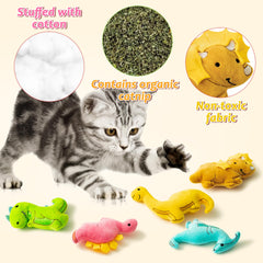 Mallmall6 catnip toy stegosaurus soft fabric eases boredom with playful chasing.