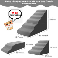 MALOROY dog stairs foam-core support keeps pets comfortable during ascent.