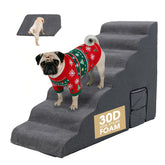MALOROY dog stairs high beds 33.8 inches front view for safe bed access.