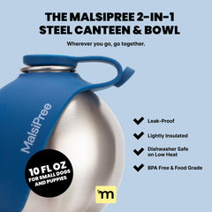 MalsiPree bottle-lid-open navy shows quick access during walks