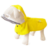 MAMORE dog raincoat hoodie yellow keeps pets dry and ready for rainy walks