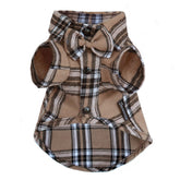 MAMORE plaid dog shirt with dark khaki bow tie for wedding ready charm.