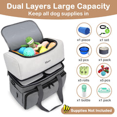 Mancro bottom layer spacious area for food containers and blankets.
