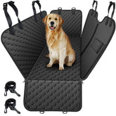 Mancro dog car seat cover back seat setup shows full coverage for protection during rides.