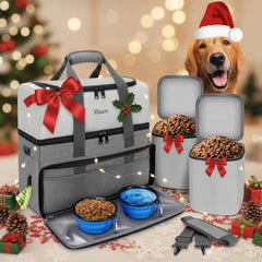 Mancro dual-layer bag top layer organized for leashes and daily items.