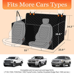 Mancro Full-coverage Dog Seat Cover protects seats from mud and spills.