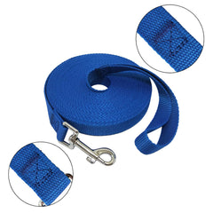 MANDAO long dog leash 30ft blue showcases wear-resistant nylon durability for outdoor adventures