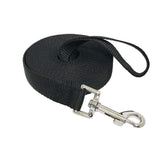MANDAO Nylon Training Leash 15ft black with durable grip for confident recalls.