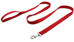 MANDAO 4ft red leash with soft weave nylon for comfortable daily walks